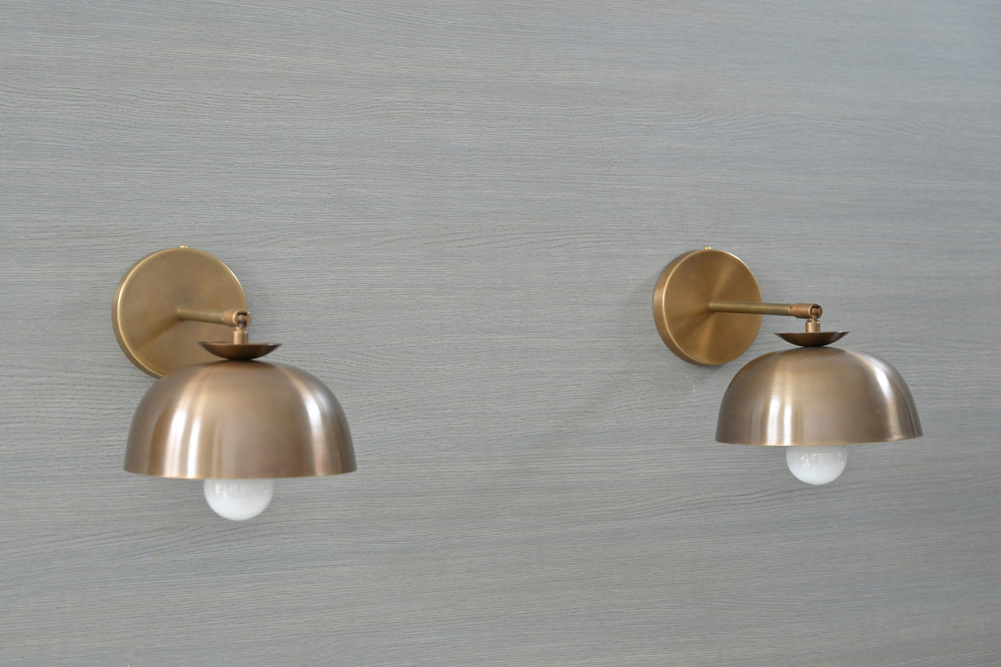 Pair of Vintage Wall Sconces - Industrial Brass Wall Lights - Adjustable Swing Arm - Bedroom, Hallway Lighting - Edison Bulb Compatible