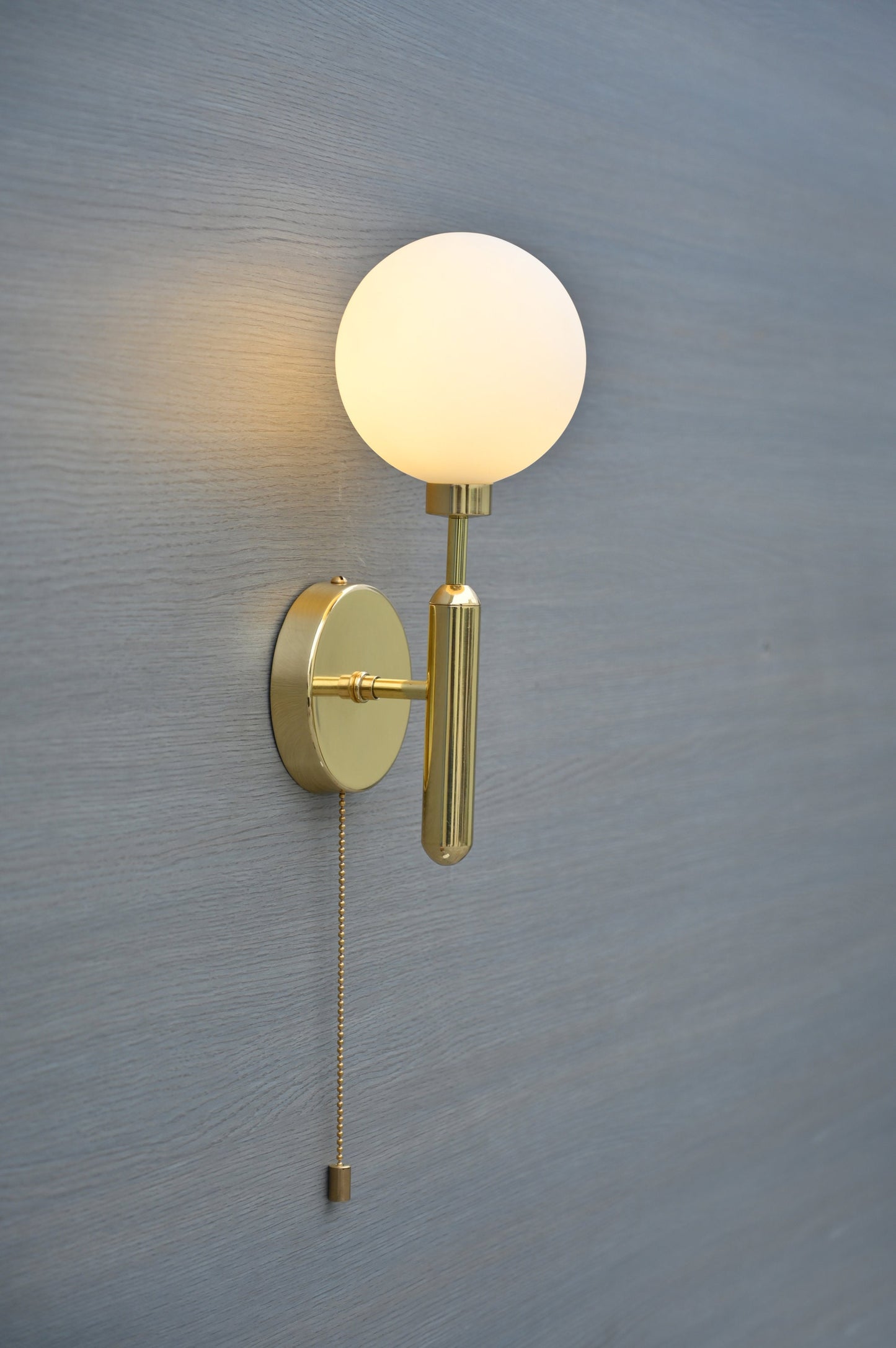 Modern Wall Sconce, Brass Wall Sconce, Minimalist Wall Sconce, Milk Glass Wall Light , Contemporary Wall Light, Unique Wall Light