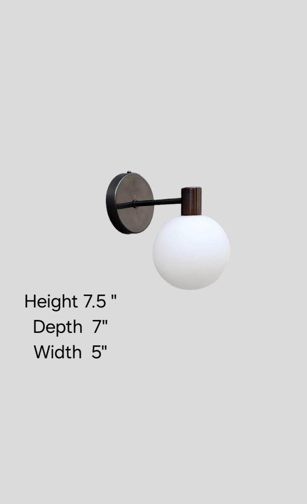 Brass Wall Sconce Lamp, Modern Wall Mounted Lighting Fixture, Frosted White Glass Globe Shade