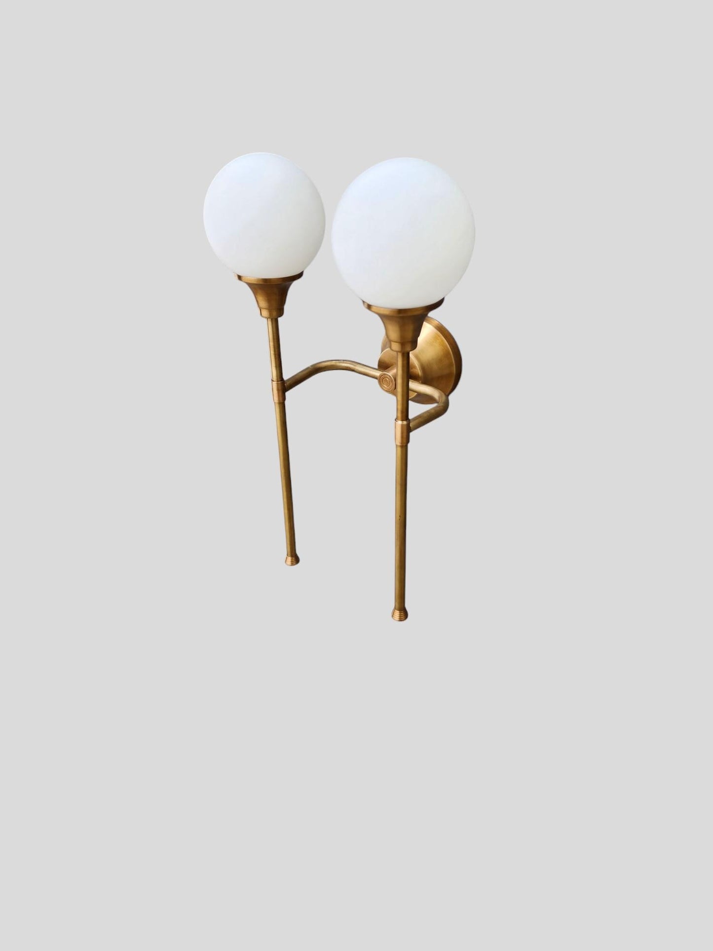 Two Arm Light Brass Sputnik Wall Sconce Beside Wall Lamp Glass Globe Sconce