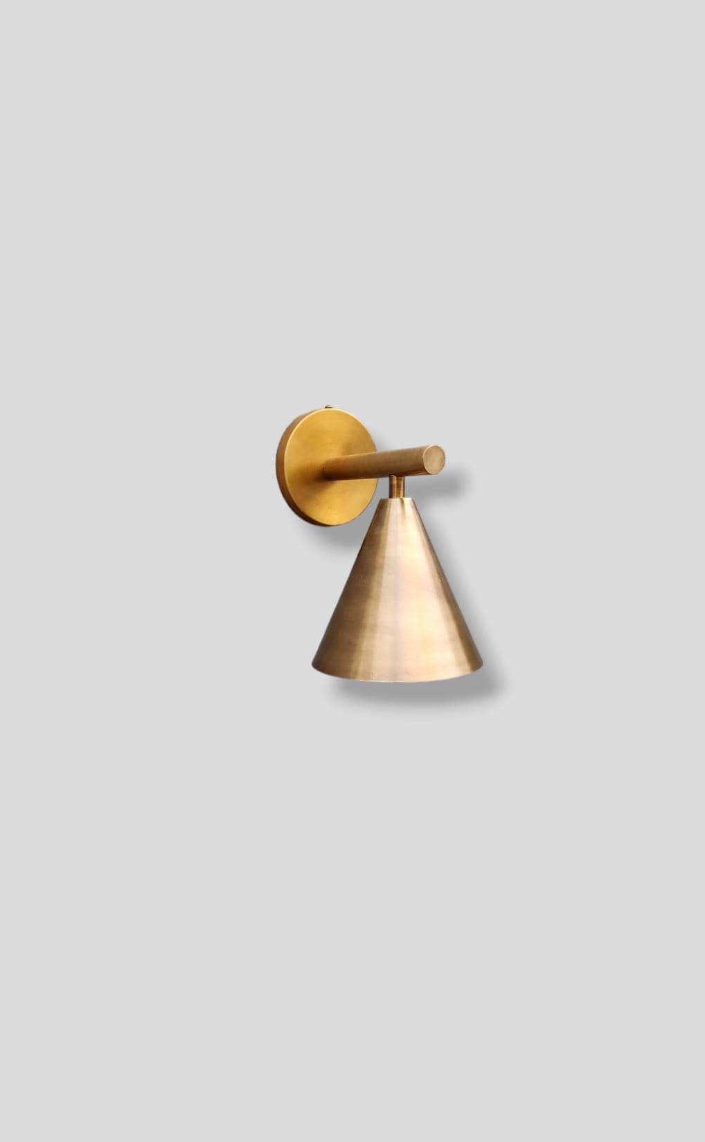 Stilnovo Design Single Light Cone Shades Outdoor & Indoor Brass Wall Sconce Beside Wall Lamp Sputnik Wall Fixture