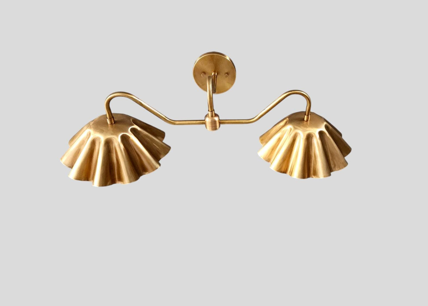 Stilnovo Design Double Light Shade.Indoor Brass Wall Sconce Beside Wall Lamp Sputnik Wall Fixture