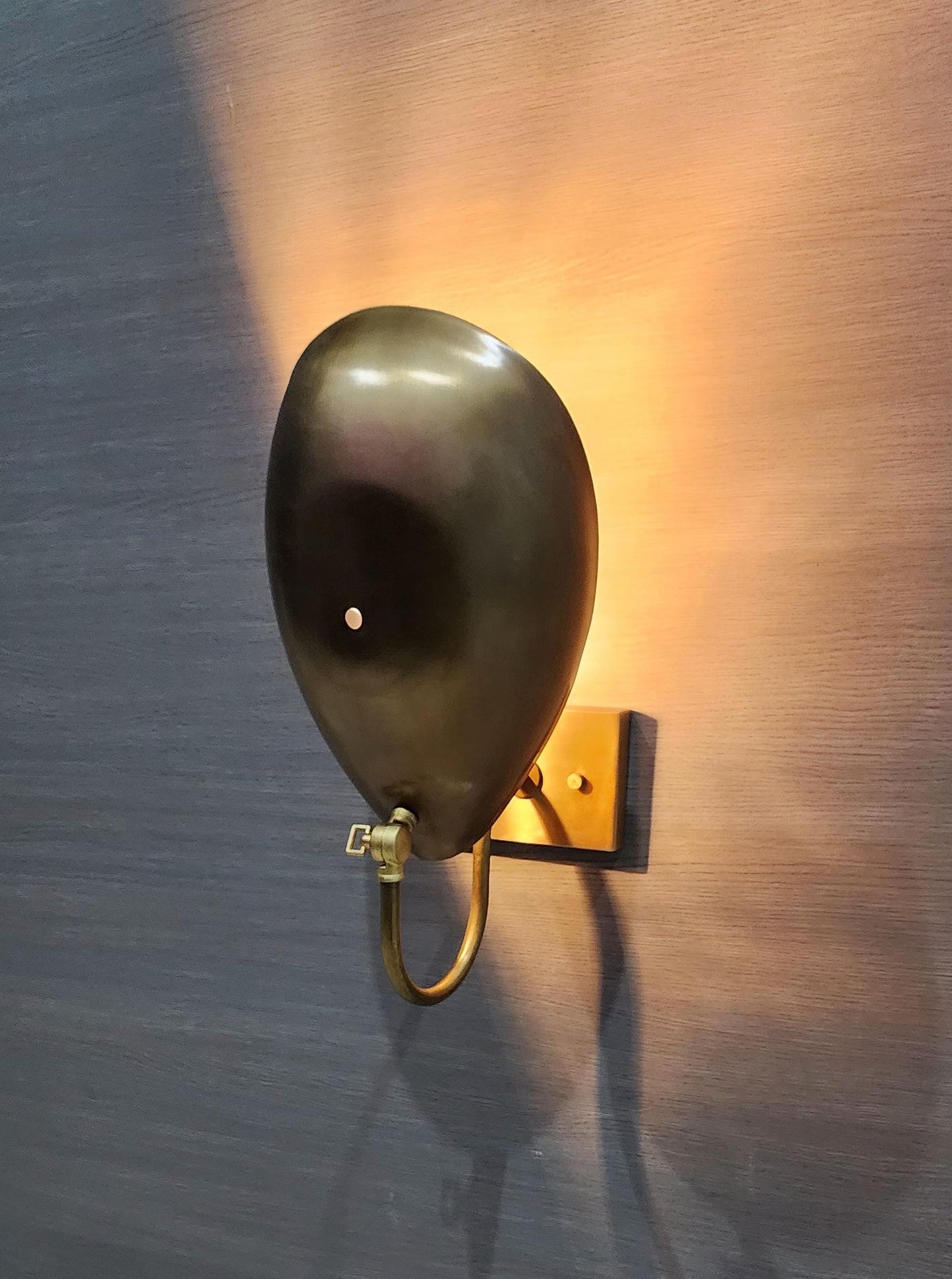 1 Light Curved Shades Handmade Vintage Wall Mid Century Modern Raw Brass Sputnik Wall light Fixture