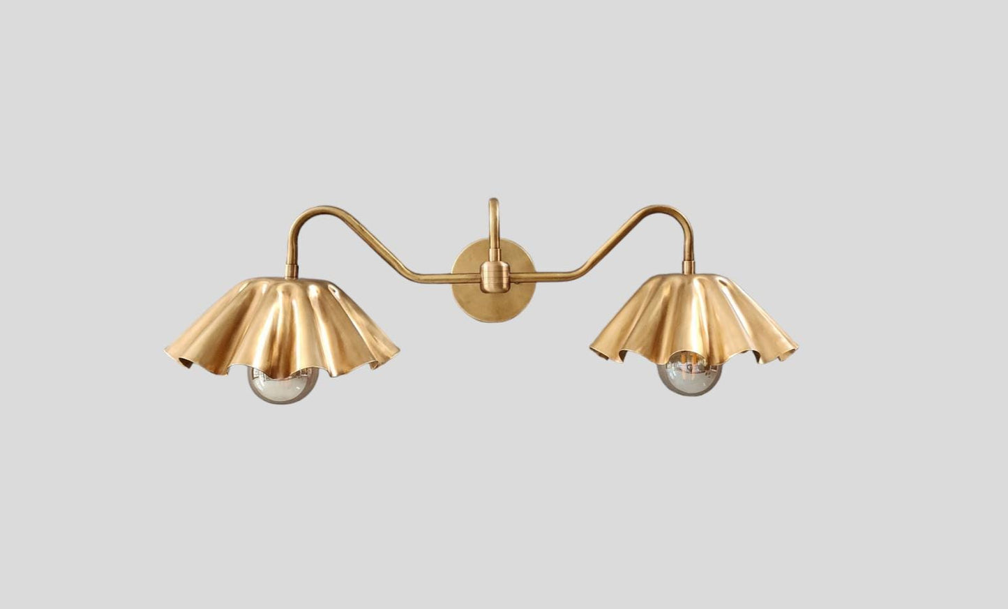 Stilnovo Design Double Light Shade.Indoor Brass Wall Sconce Beside Wall Lamp Sputnik Wall Fixture