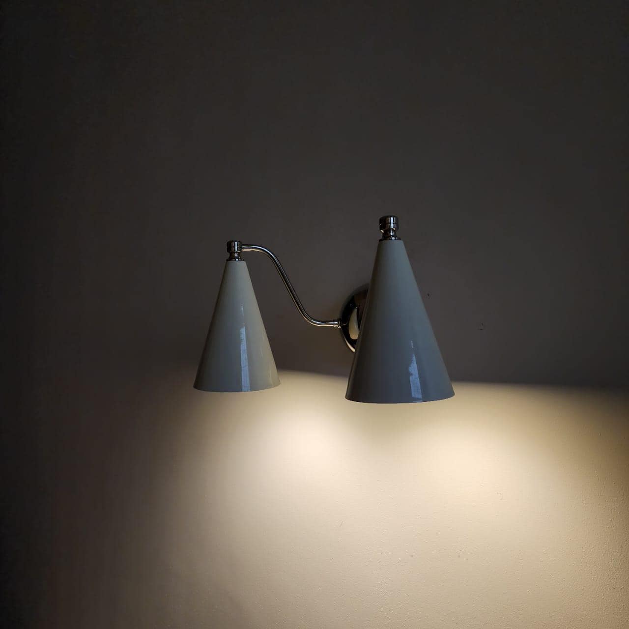 Handcrafted Double Sconce | Mid-Century Italian Brass Wall Lamp