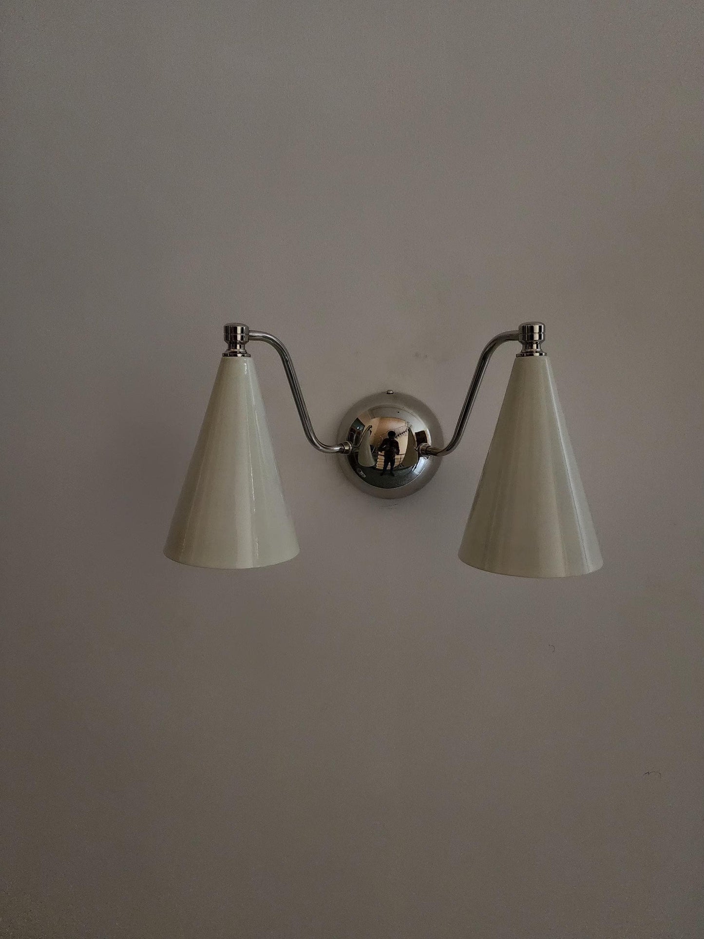 Handcrafted Double Sconce | Mid-Century Italian Brass Wall Lamp