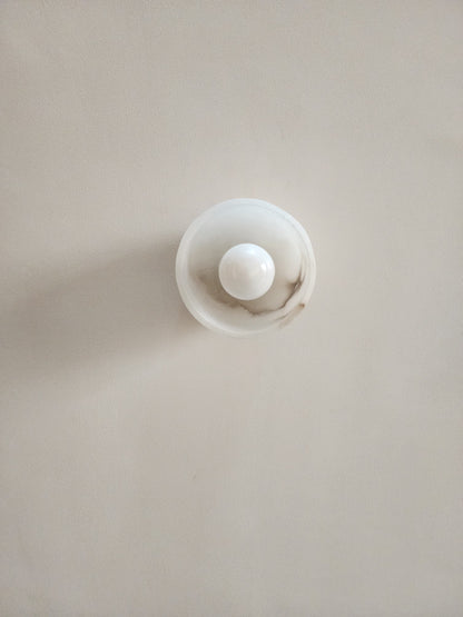 Alabaster marble stone light, handmade Marble and brass sconce light for home decor