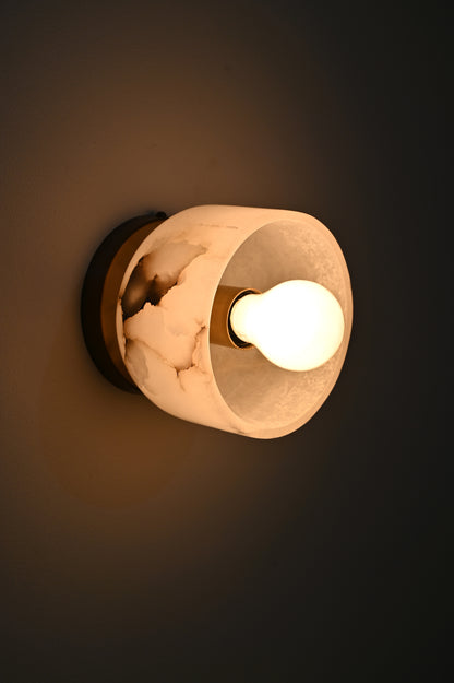 Alabaster marble stone light, handmade Marble and brass sconce light for home decor