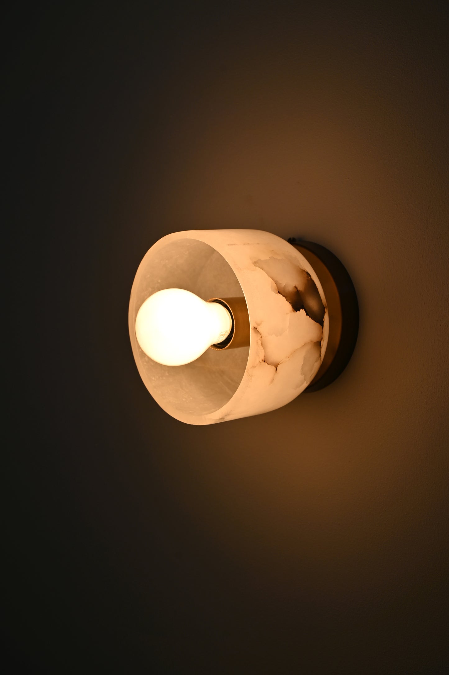 Alabaster marble stone light, handmade Marble and brass sconce light for home decor