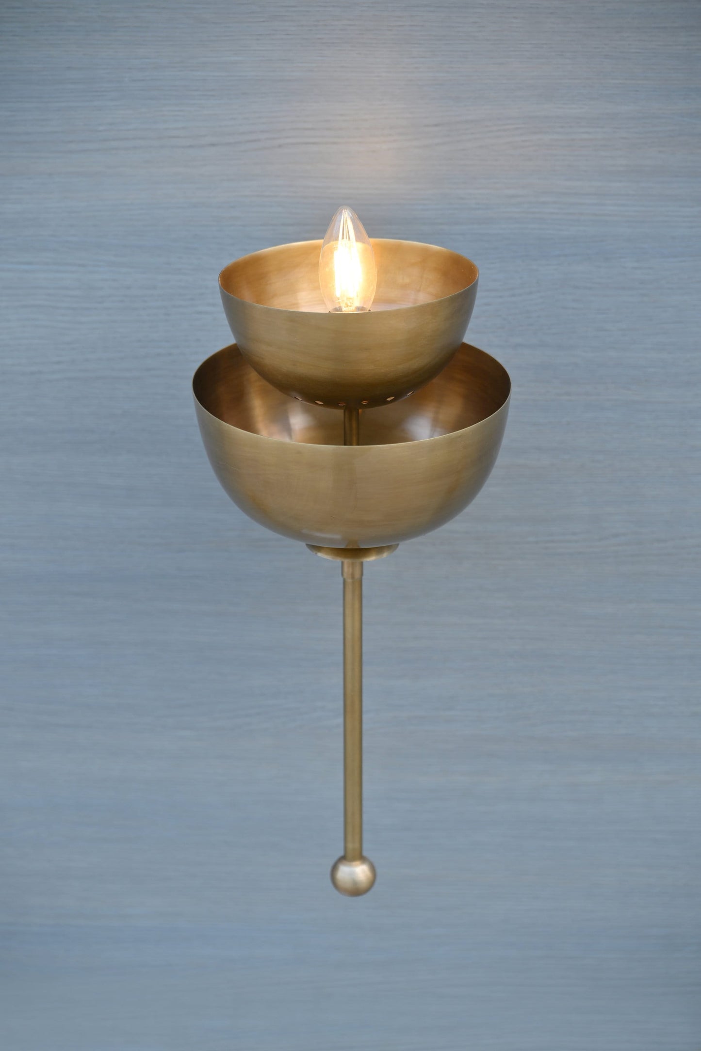 Brilliant Brass Trio: Handcrafted 2-Dish Wall Lamp for Timeless Elegance, Brass wall lamp, Italian wall sconces