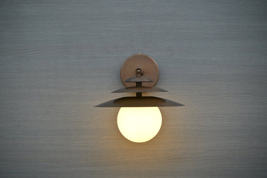 Articulating Brass Wall Sconce, Aged Brass Shade Wall Light, Industrial Wall Lamp, Vintage Wall Light Fixture, Mid Century Light Wall Sconce