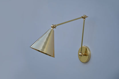 Stilnovo Style Diabolo Articulated Brass Wall Lamp Sconce Mid-Century Modern Brass Wall Lamp