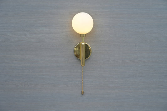 Modern Wall Sconce,  Brass Wall Sconce, Minimalist Wall Sconce, Milk Glass Wall Light , Contemporary Wall Light, Unique Wall Light