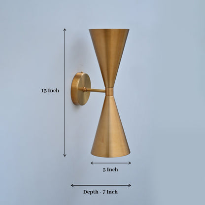 Mid-Century Modern Brass Wall Sconce with Upward and Downward Illumination, Handcrafted Light Ideal for Enhancing Any Interior Space