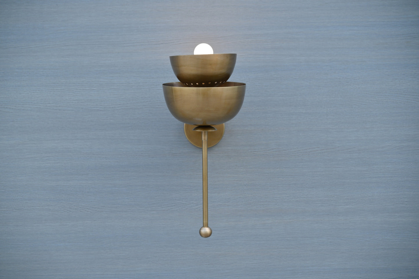 Brilliant Brass Trio: Handcrafted 2-Dish Wall Lamp for Timeless Elegance, Brass wall lamp, Italian wall sconces