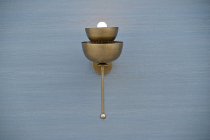 Brilliant Brass Trio: Handcrafted 2-Dish Wall Lamp for Timeless Elegance, Brass wall lamp, Italian wall sconces