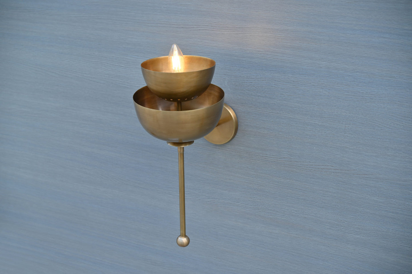 Brilliant Brass Trio: Handcrafted 2-Dish Wall Lamp for Timeless Elegance, Brass wall lamp, Italian wall sconces