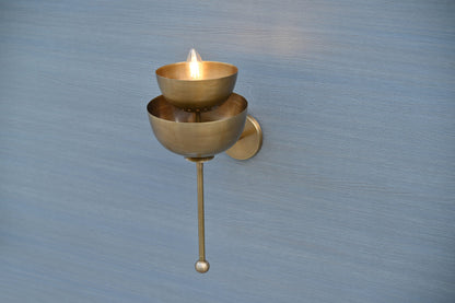 Brilliant Brass Trio: Handcrafted 2-Dish Wall Lamp for Timeless Elegance, Brass wall lamp, Italian wall sconces