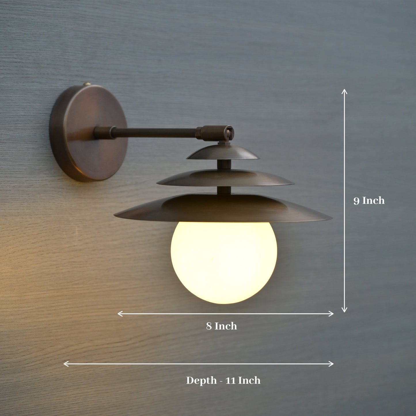 Articulating Brass Wall Sconce, Aged Brass Shade Wall Light, Industrial Wall Lamp, Vintage Wall Light Fixture, Mid Century Light Wall Sconce