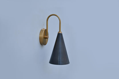 Mid-Century Brass Sconce Handcrafted Brass Wall Lamp