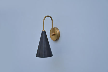 Mid-Century Brass Sconce Handcrafted Brass Wall Lamp