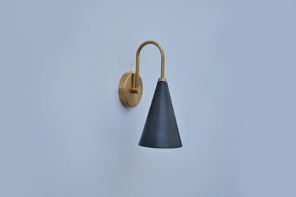 Mid-Century Brass Sconce Handcrafted Brass Wall Lamp