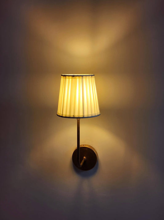 Minimalist Fabric Wall Sconce, Brass Wall Sconce, Fabric Wall Sconce, Raw Brass Wall Sconce, Bedside Sconce, Wall Sconce, Mid-Century Sconce