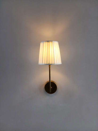 Minimalist Fabric Wall Sconce, Brass Wall Sconce, Fabric Wall Sconce, Raw Brass Wall Sconce, Bedside Sconce, Wall Sconce, Mid-Century Sconce