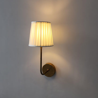 Minimalist Fabric Wall Sconce, Brass Wall Sconce, Fabric Wall Sconce, Raw Brass Wall Sconce, Bedside Sconce, Wall Sconce, Mid-Century Sconce