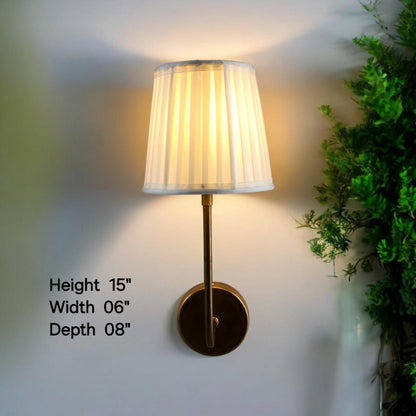 Minimalist Fabric Wall Sconce, Brass Wall Sconce, Fabric Wall Sconce, Raw Brass Wall Sconce, Bedside Sconce, Wall Sconce, Mid-Century Sconce