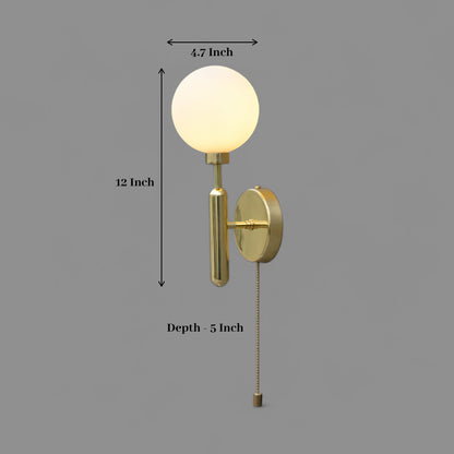 Modern Wall Sconce,  Brass Wall Sconce, Minimalist Wall Sconce, Milk Glass Wall Light , Contemporary Wall Light, Unique Wall Light