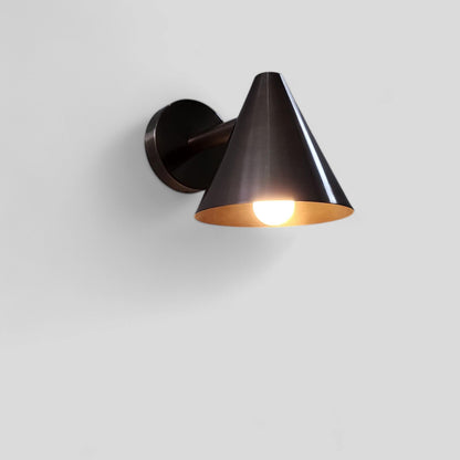 Stilnovo Design Single Light Cone Shades Brass Wall Sconce Beside Wall Lamp Sputnik Wall Fixture Outdoor
