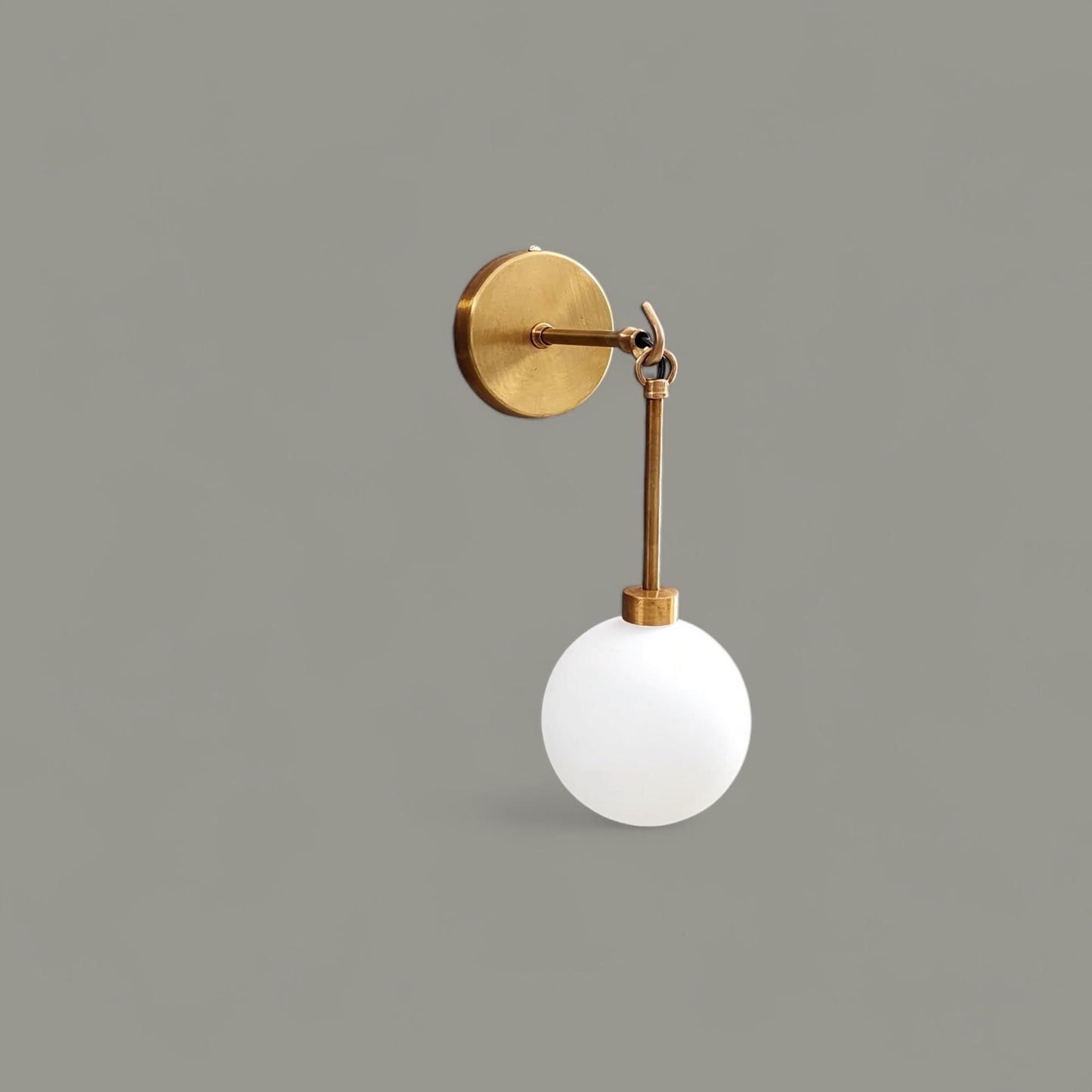 Handmade Modern Brass Single Globe Shade Wall Sconce Lamp Fixture