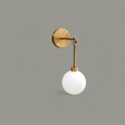 Handmade Modern Brass Single Globe Shade Wall Sconce Lamp Fixture