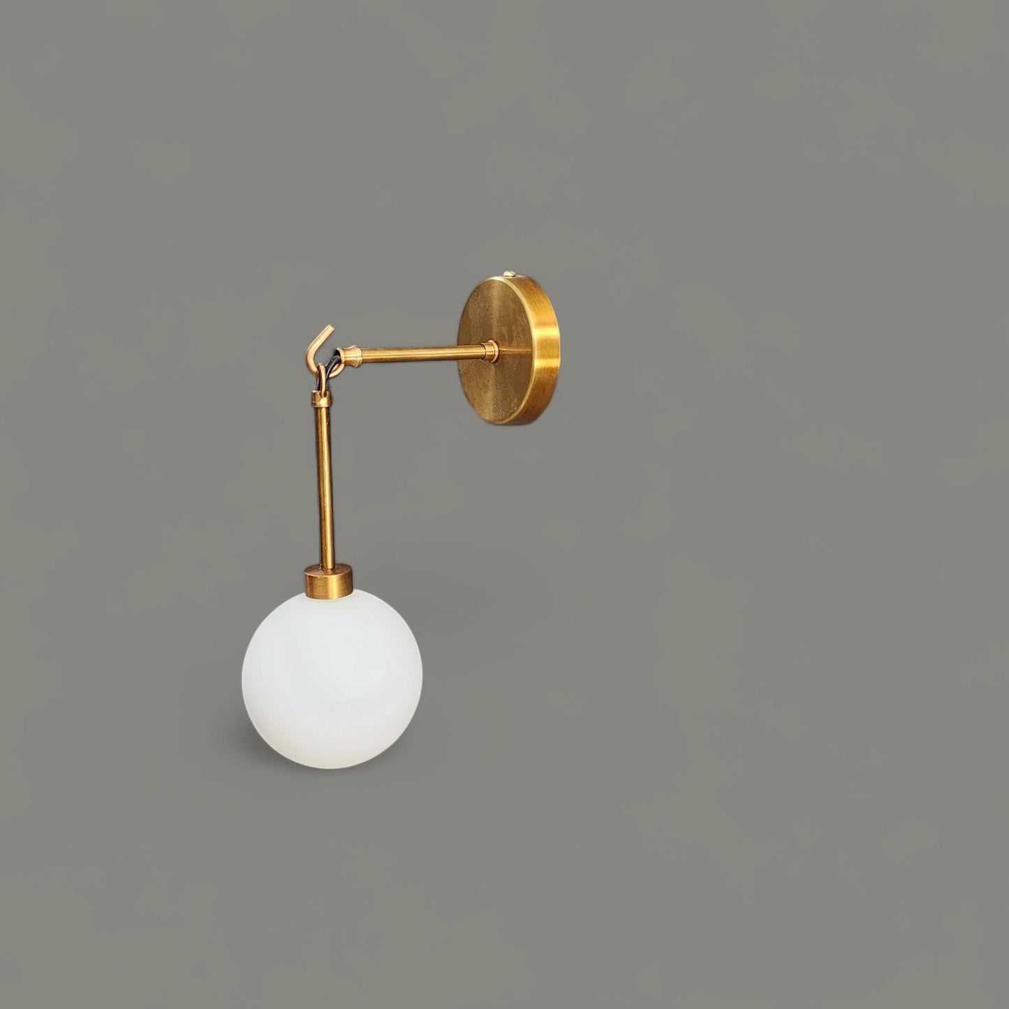 Handmade Modern Brass Single Globe Shade Wall Sconce Lamp Fixture