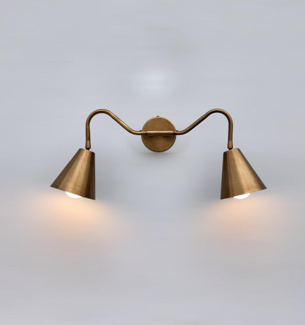 Brass Antique Double Wall Sconce, Vintage Wall Light Fixture, Farmhouse Wall Lighting, Industrial Wall Sconce, Vanity Wall Light