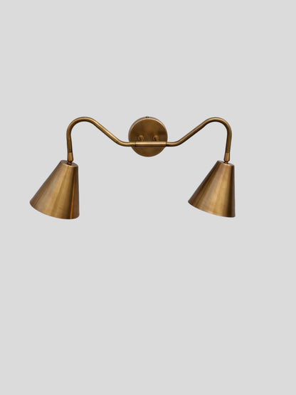 Brass Antique Double Wall Sconce, Vintage Wall Light Fixture, Farmhouse Wall Lighting, Industrial Wall Sconce, Vanity Wall Light
