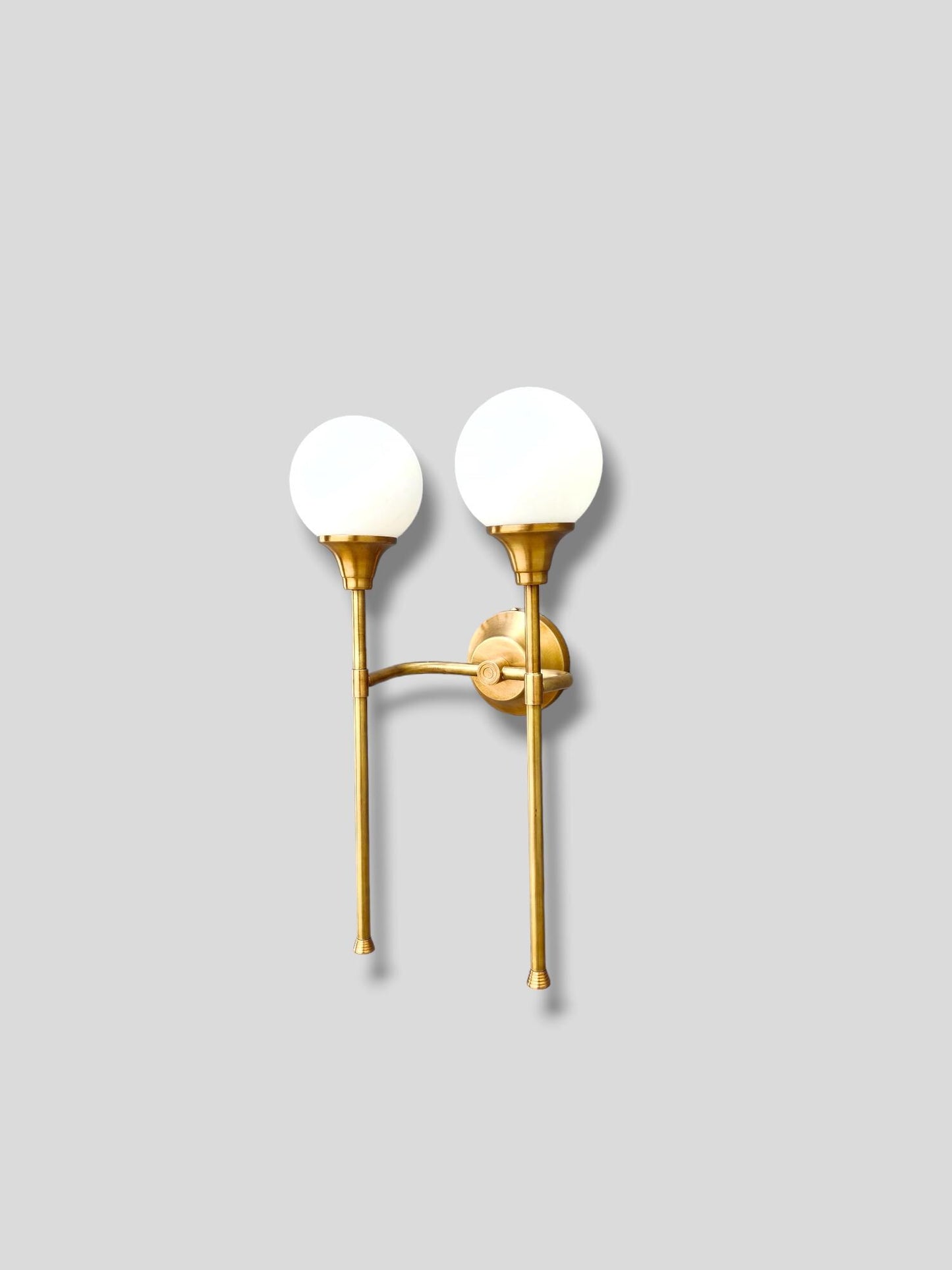 Two Arm Light Brass Sputnik Wall Sconce Beside Wall Lamp Glass Globe Sconce
