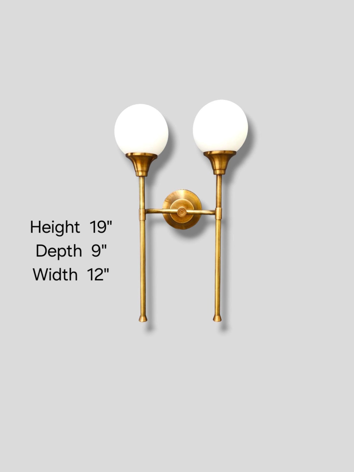 Two Arm Light Brass Sputnik Wall Sconce Beside Wall Lamp Glass Globe Sconce