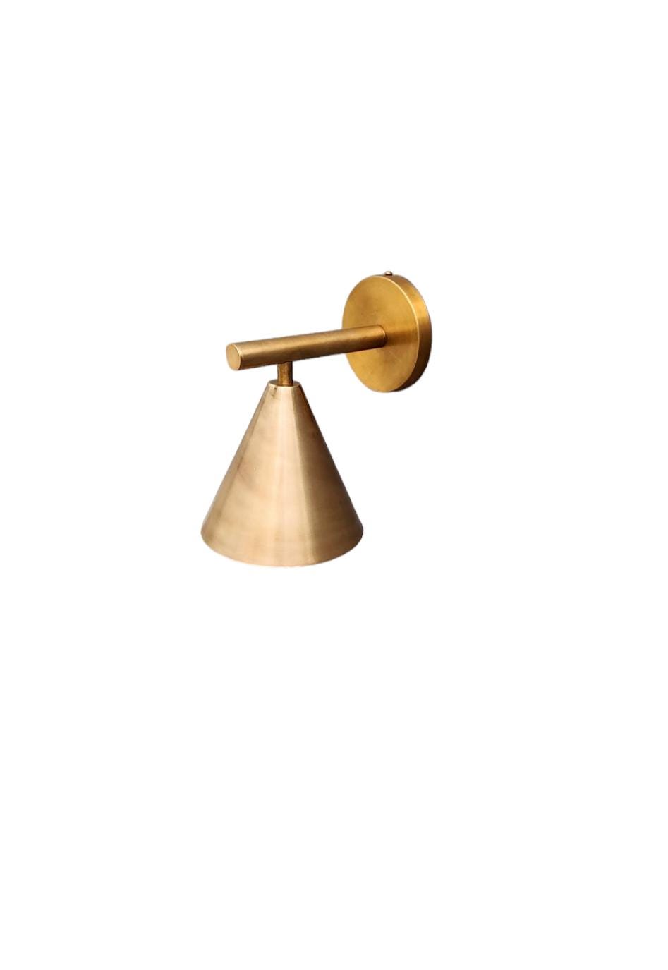 Stilnovo Design Single Light Cone Shades Outdoor & Indoor Brass Wall Sconce Beside Wall Lamp Sputnik Wall Fixture