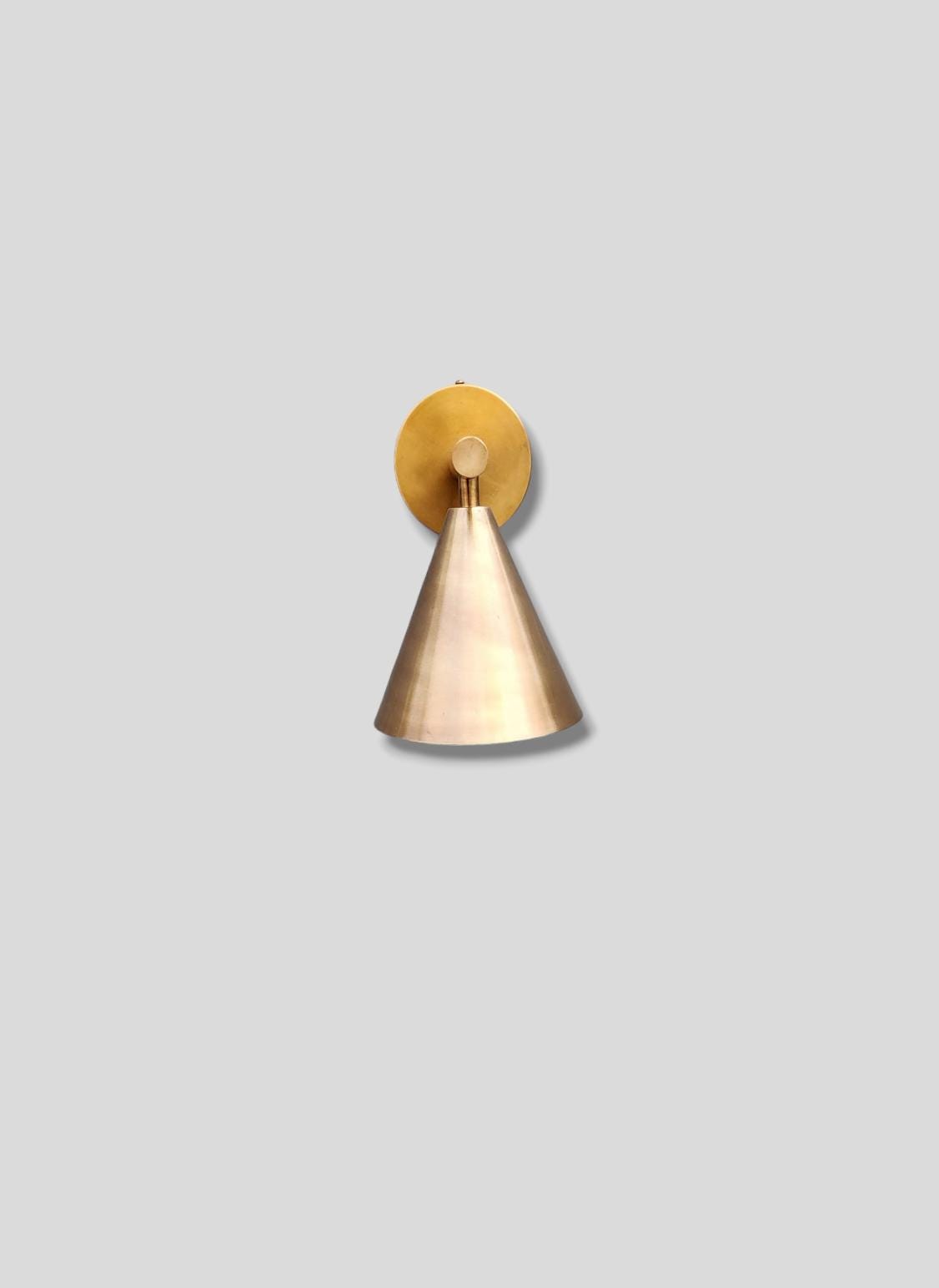 Stilnovo Design Single Light Cone Shades Outdoor & Indoor Brass Wall Sconce Beside Wall Lamp Sputnik Wall Fixture