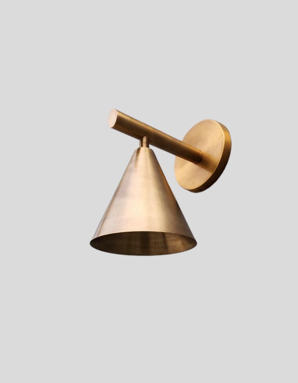 Stilnovo Design Single Light Cone Shades Outdoor & Indoor Brass Wall Sconce Beside Wall Lamp Sputnik Wall Fixture