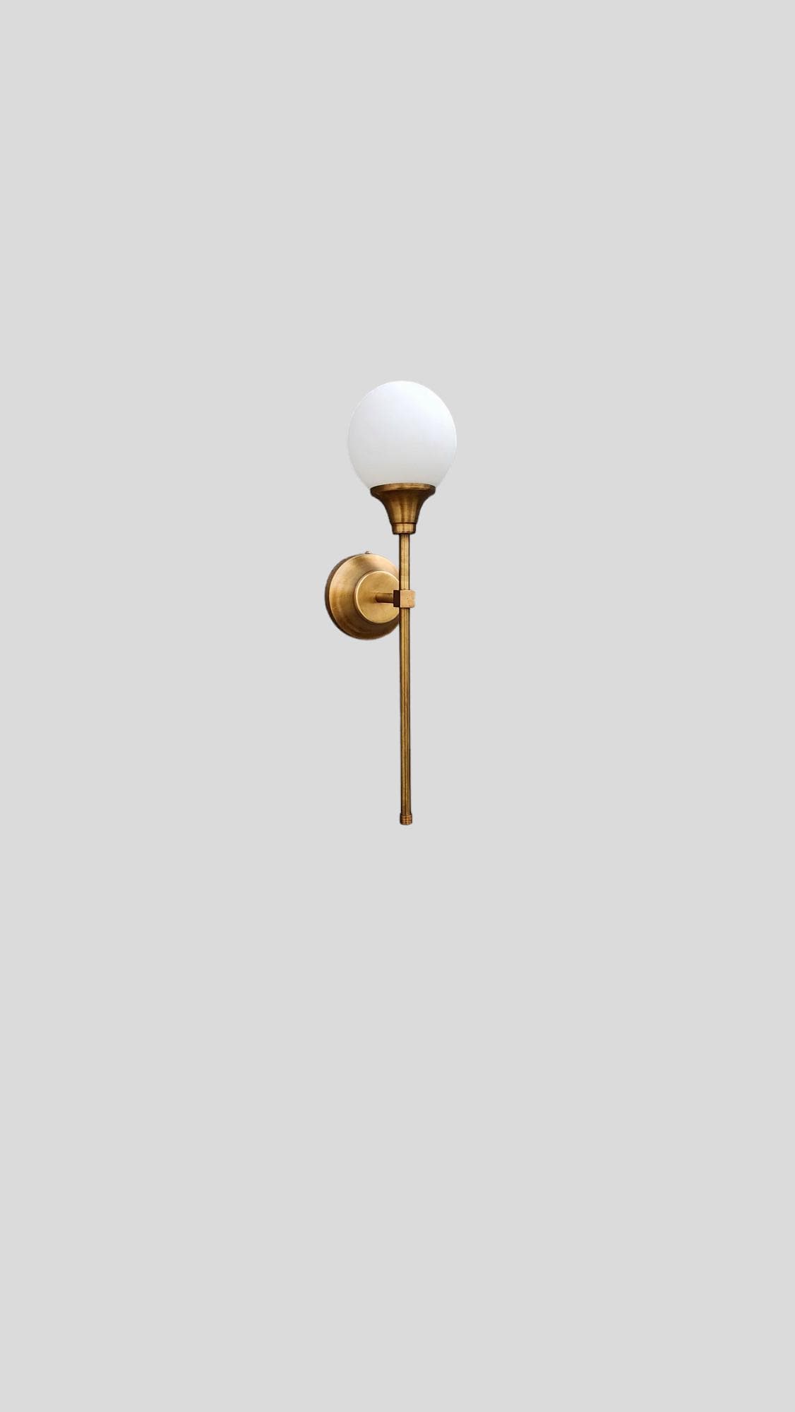 Modern Wall Sconce, Antique Brass Wall Sconce, Minimalist Wall Sconce, Milk Glass Wall Light , Contemporary Wall Light, Unique Wall Light