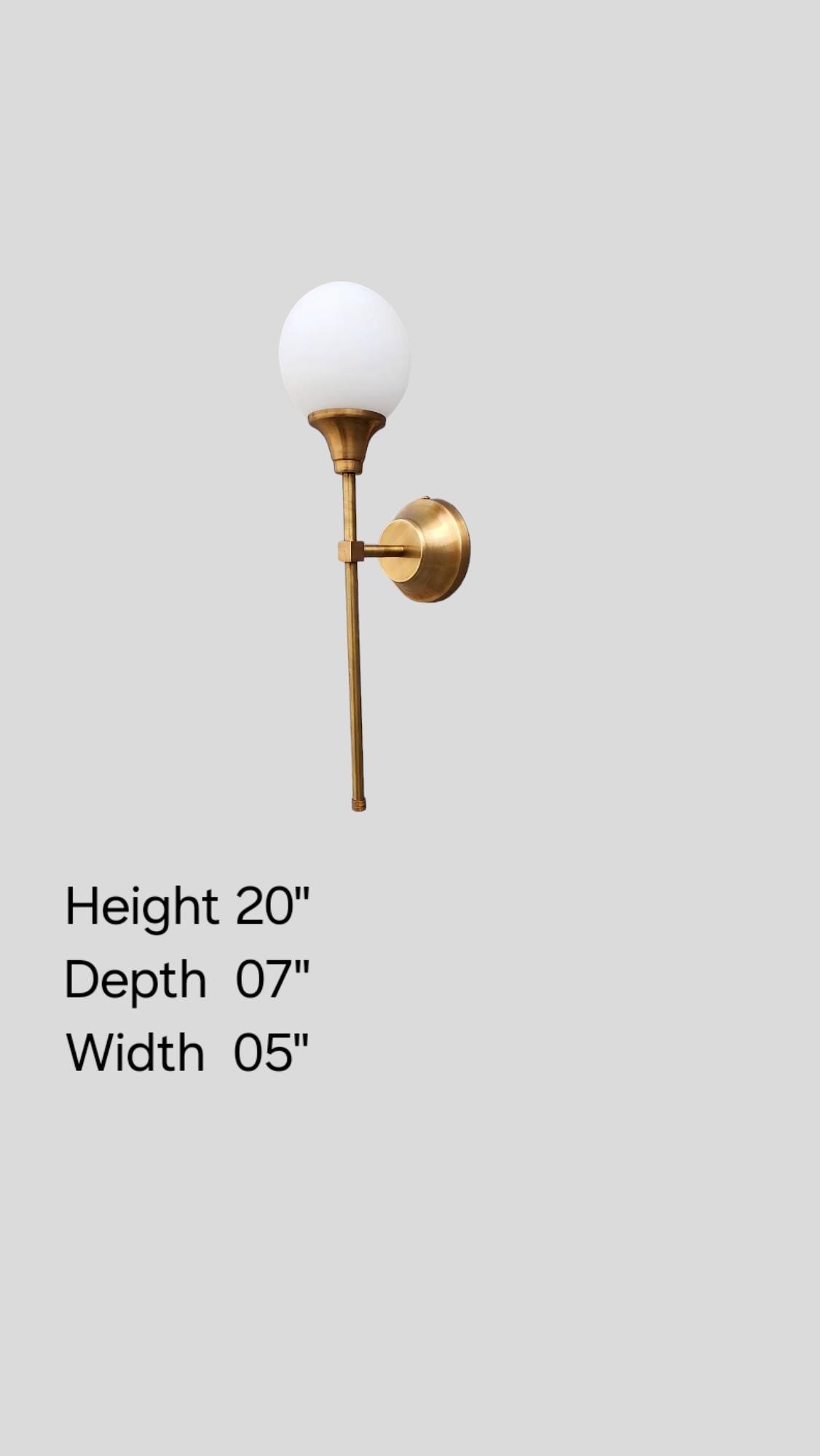 Modern Wall Sconce, Antique Brass Wall Sconce, Minimalist Wall Sconce, Milk Glass Wall Light , Contemporary Wall Light, Unique Wall Light