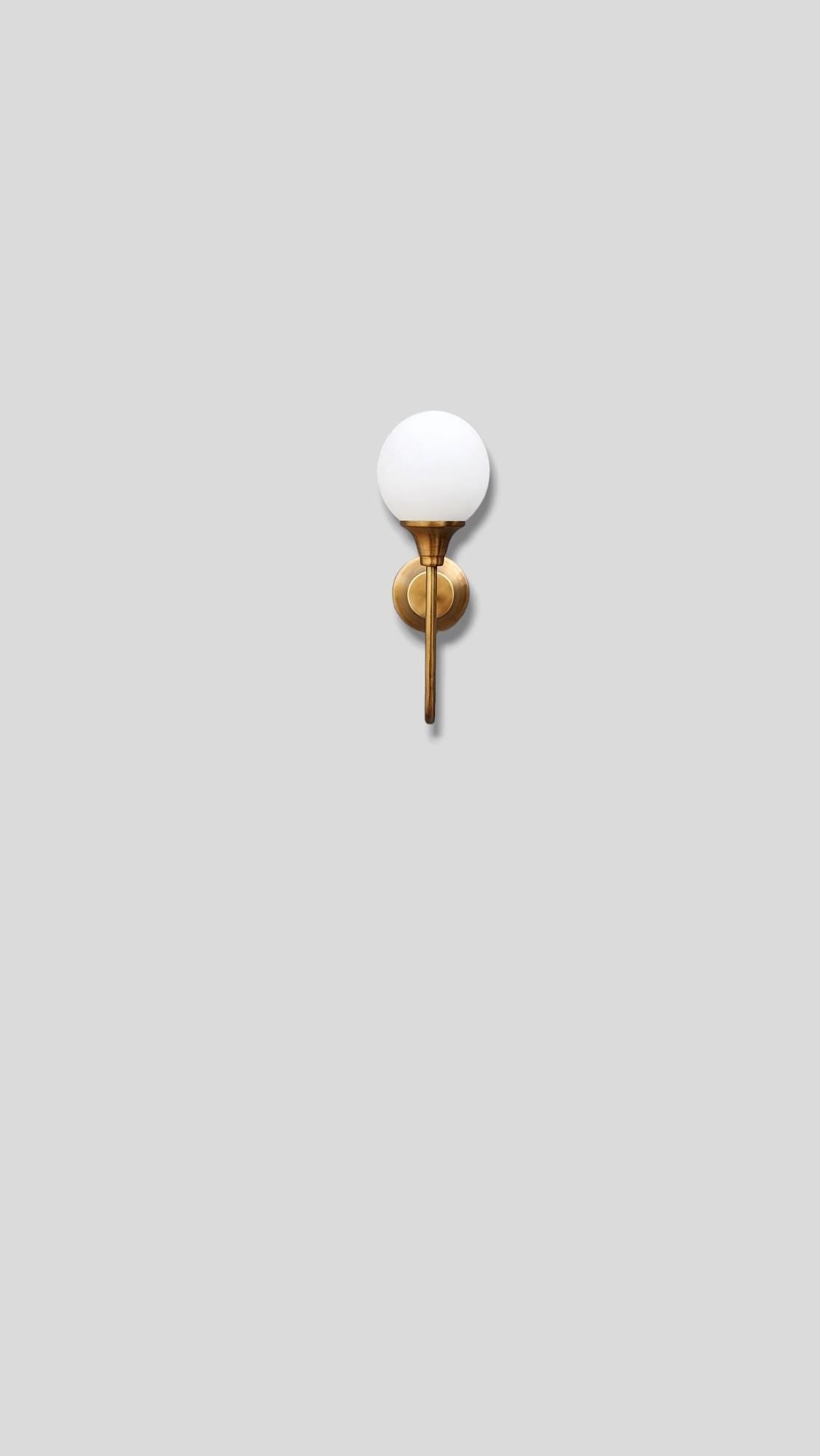 Handmade Wall Sconce with curved arm--Aged brass light--Solid Brass Wall Sconce light