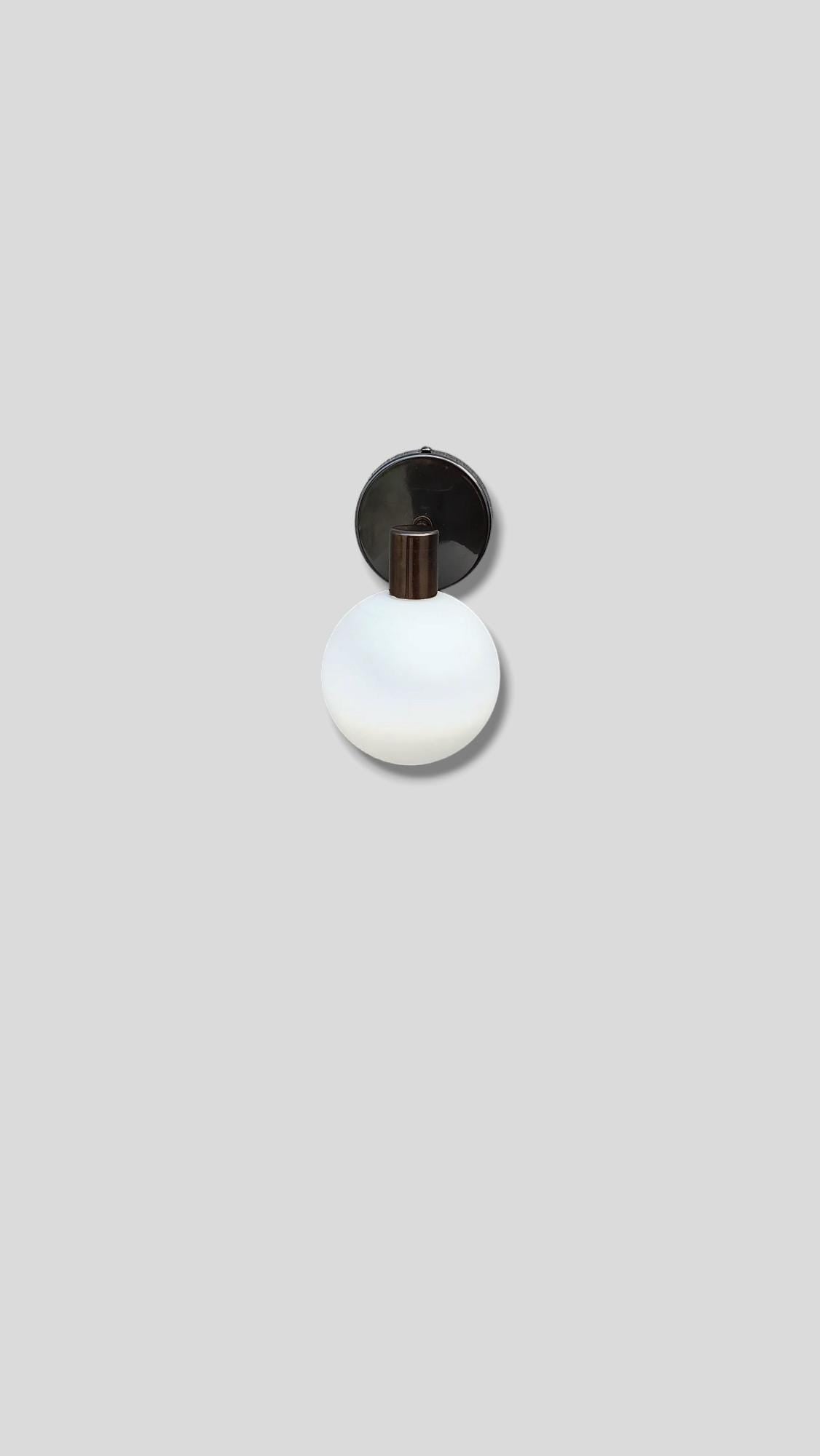 Brass Wall Sconce Lamp,  Modern Wall Mounted Lighting Fixture, Frosted White Glass Globe Shade