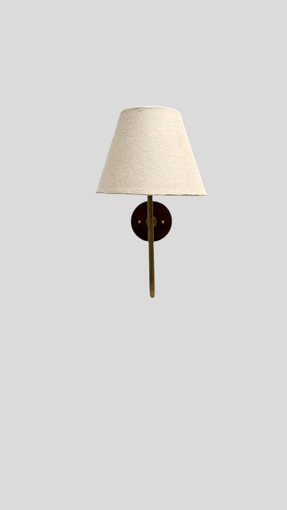 Chic Minimalist Brass Wall Sconce with Elegant Fabric Shade  Indoor Light Fixture for Sophisticated