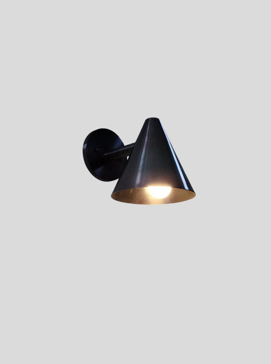 Stilnovo Design Single Light Cone Shades Brass Wall Sconce Beside Wall Lamp Sputnik Wall Fixture Outdoor
