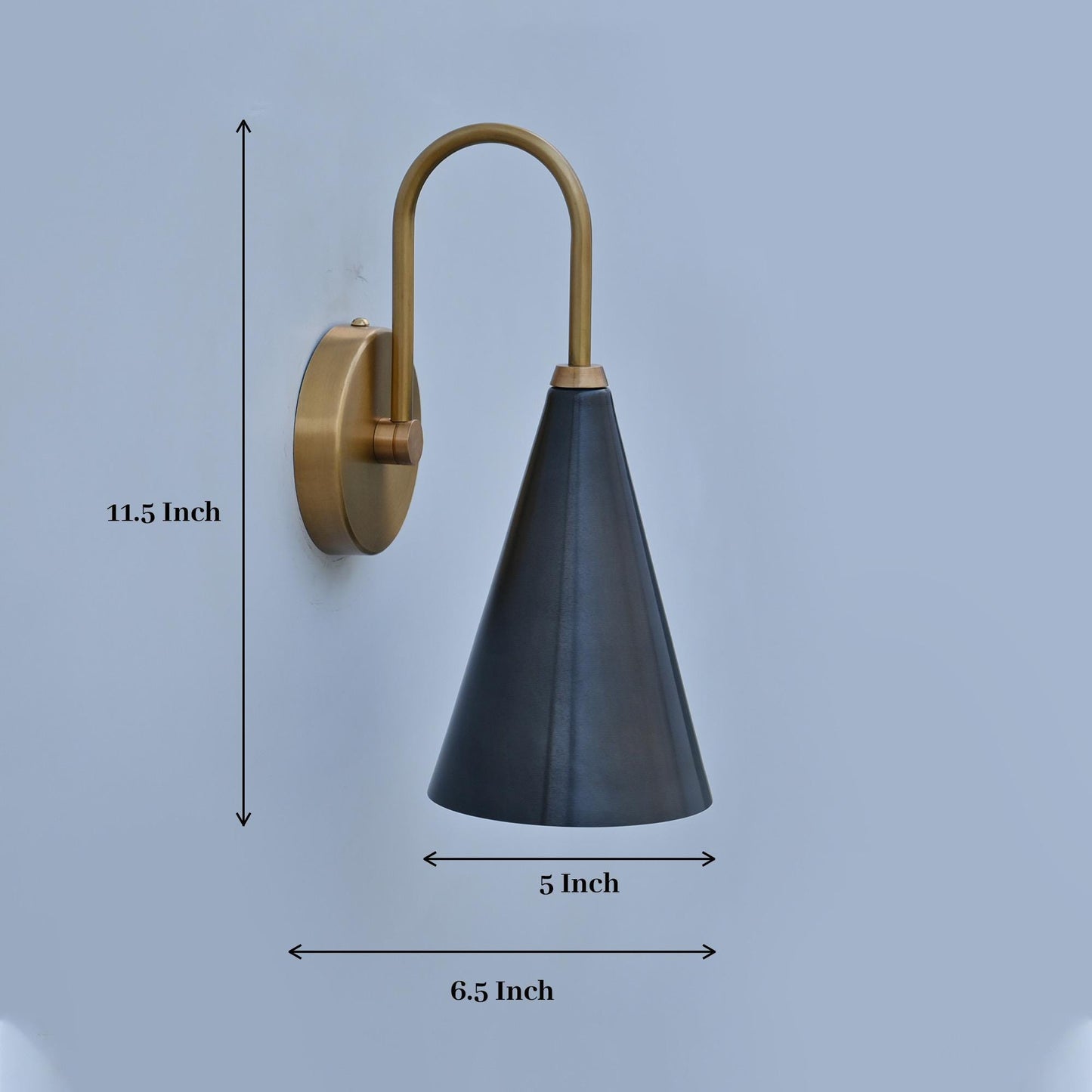 Mid-Century Brass Sconce Handcrafted Brass Wall Lamp