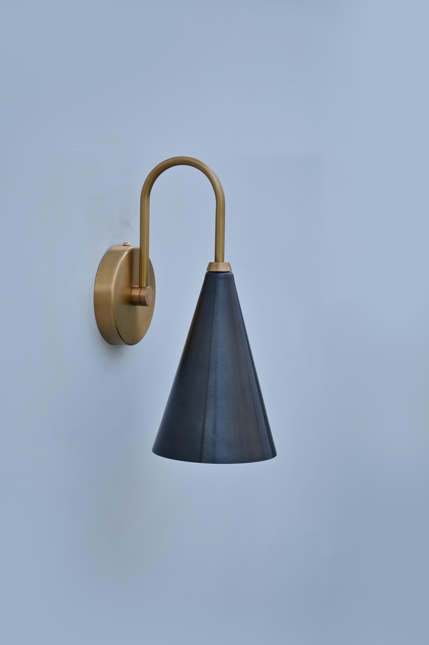 Mid-Century Brass Sconce Handcrafted Brass Wall Lamp